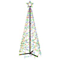 vidaXL Stožasto božićno drvce šareno 200 LED žarulja 70 x 180 cm