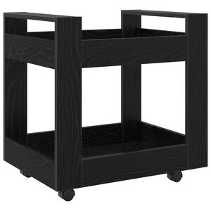 vidaXL Kolica za stol Crni hrast 60 x 45 x 60 cm Konstruirano drvo