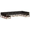 vidaXL Set vanjskih sofa s jastukom 10 pcs Prirodna i crna