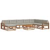 vidaXL Set vanjskih sofa s jastukom 9 pcs Prirodna i svijetlo siva