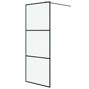 vidaXL Pregrada za tu&scaron; crna 80 x 195 cm s mutnim staklom ESG