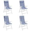 vidaXL Jastuci za visoku stolicu 4 kom plavo-bijele pruge od tkanine