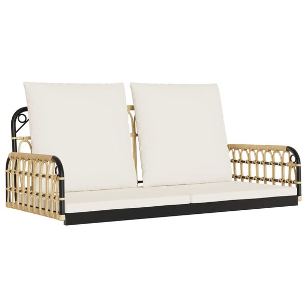 vidaXL Klupa za ljuljanje s jastucima 105x58x38 cm poliratan i čelik