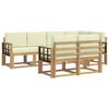 vidaXL Set vanjskih sofa 7 kom. Bijela i krem Poliester