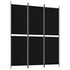 vidaXL Sobna pregrada s 3 panela crna 150 x 180 cm od tkanine