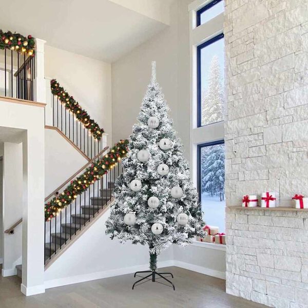 vidaXL Set Božićnih Ukrasnih Kuglica 4 pcs Srebrno Plastika