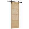 vidaXL Klizna vrata Prirodna 83 x 232 cm Masivna borovina