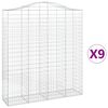 vidaXL Lučne gabionske ko&scaron;are 9 kom 200x50x220/240cm pocinčano željezo