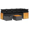 vidaXL 7-dijelni set vrtnih sofa od poliratana s jastucima crni