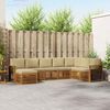 vidaXL Setovi sofa s jastukom 8 pcs Prirodna i bež Čvrsto drvo akacije