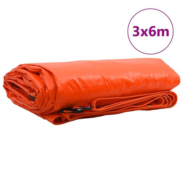 vidaXL Cerada 650g / m² Narančasta 3 x 6 m Platno s PVC premazom