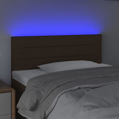 vidaXL LED uzglavlje tamnosmeđe 90x5x78/88 cm od tkanine