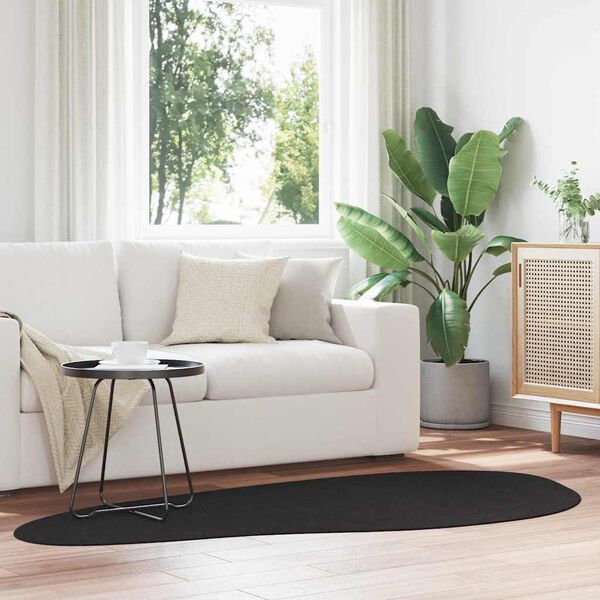 vidaXL Tepih HUARTE Crna 100 x 200 cm Poliester