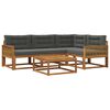 vidaXL Set vanjskih sofa s jastukom 5 pcs Prirodna i antracit