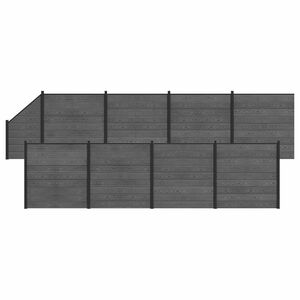 vidaXL Set ograde 9 kom. 1484 x 186 cm WPC i aluminij Siva