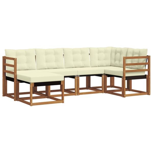 vidaXL Set vanjskih sofa s jastukom 6 pcs Prirodna i krem