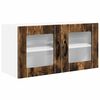 vidaXL Zidni stakleni ormarić PORTO Dimljeni hrast 80 x 31 x 40 cm