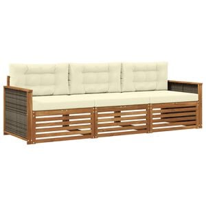 vidaXL Set vanjskih sofa 3 kom. Prirodna i krem