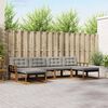 vidaXL Set vanjskih sofa s jastukom 6 pcs Prirodna i svijetlo siva