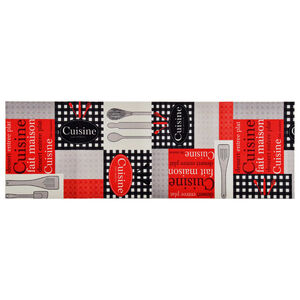 vidaXL Kuhinjski tepih s natpisom Cuisine perivi 60 x 300 cm