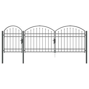 vidaXL Vrata Ograde za Vrt s Arhivnim Vrh ASSEN 4 x 1,25 m Čelik Siva