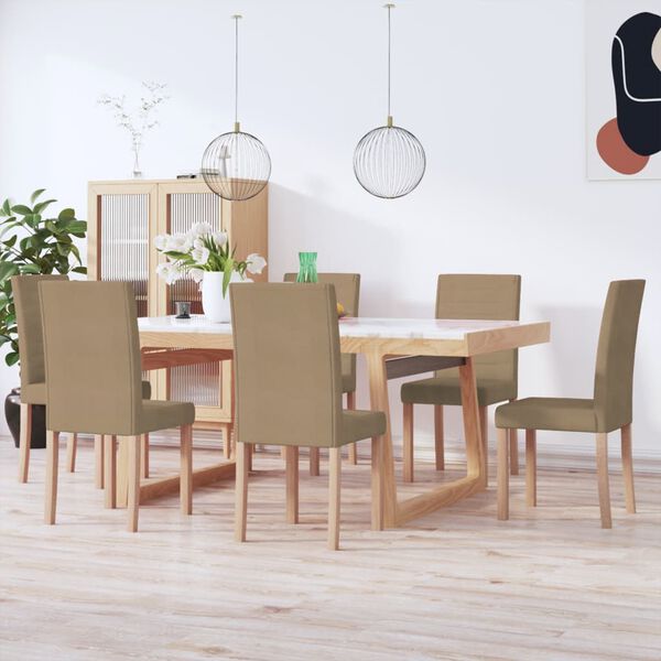 vidaXL Blagovaonske stolice od tkanine 6 kom smeđe-sive