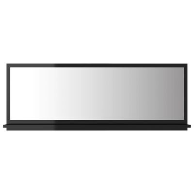 vidaXL Kupaonsko ogledalo sjajno crno 100x10,5x37 cm konstruirano drvo