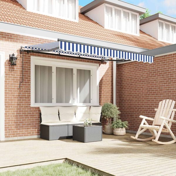 vidaXL Skrovita tenda Plava 250 x 200 cm tkanina