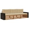 vidaXL Set vanjskih sofa s jastukom 3 pcs Prirodna i bež Poliester