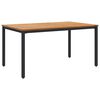 vidaXL Vanjski stol Prirodna i crna 150 x 90 x 75 cm
