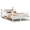 vidaXL Krevet s regalom z knjige bez madraca bijeli 150x200cm borovina