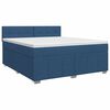 vidaXL Boxspring krevet s madracem Plava 160 x 200 cm Tkanina
