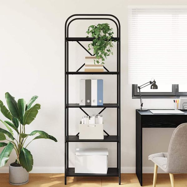 vidaXL Polica Crni hrast 60 x 30 x 183 cm Konstruirano drvo