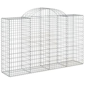vidaXL Gabionska ko&scaron;ara s lukom 200x50x120/140 cm pocinčano željezo