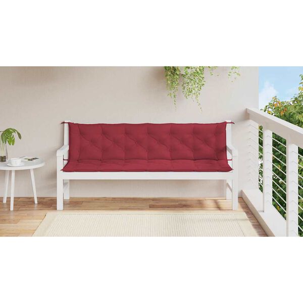 vidaXL Jastuk za vrtnu klupu boja vina 200x(50+50)x7 cm tkanina Oxford