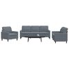 vidaXL 3-dijelni set sofa s jastucima tamnosivi bar&scaron;unasti