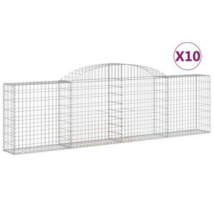 vidaXL Lučne gabionske ko&scaron;are 10 kom 300x30x80/100cm pocinčano željezo