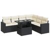 vidaXL 7-dijelni set vrtnih sofa od poliratana s jastucima crni
