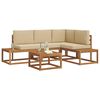 vidaXL Set vanjskih sofa s jastukom 5 Komad Prirodna i bež