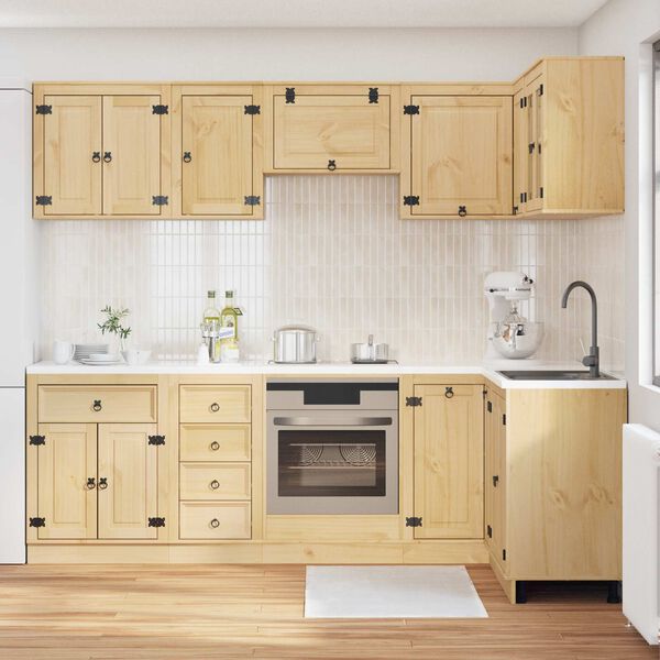 vidaXL Cabinet s ladicama SKI 10 pcs Medeno Smeđa Čvrsto borovo drvo