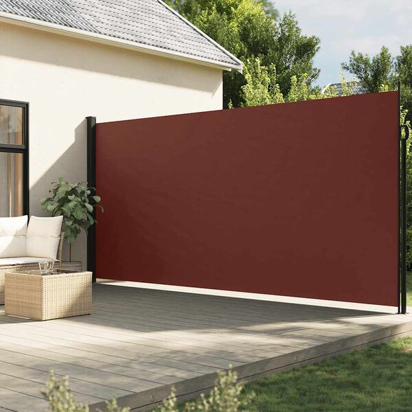 vidaXL Bočna tenda na uvlačenje smeđa 200 x 600 cm