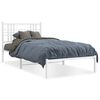 vidaXL Metalni okvir za krevet s uzglavljem bijeli 100x190 cm