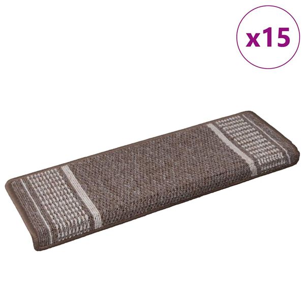 vidaXL Samoljepljivi stepenasti ulošci 15 pcs Smeđa 65 x 21 x 4 cm