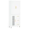 vidaXL Visoka komoda bijela 69,5x34x180 cm konstruirano drvo