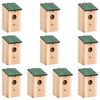 vidaXL Kućice za ptice 10 kom od masivne jelovine 12 x 12 x 22 cm