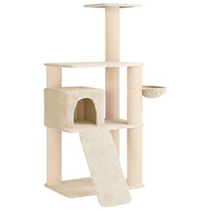 vidaXL Mačje drvo s sisalnim postoljima za grebanje Krem 173 cm