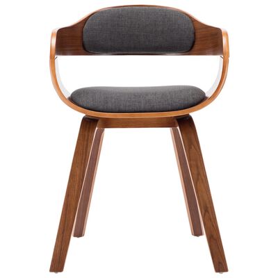vidaXL Blagovaonska stolica od tkanine i savijenog drva tamnosiva