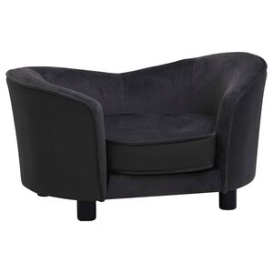 vidaXL Sofa za pse crna 69 x 49 x 40 cm od pli&scaron;a i umjetne kože