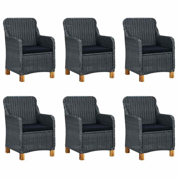 vidaXL 7-dijelni vrtni blagovaonski set tamnosivi