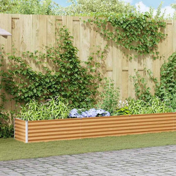 vidaXL Povišena vrtna gredica 1164 x 50 x 36 cm Cinkani čelik